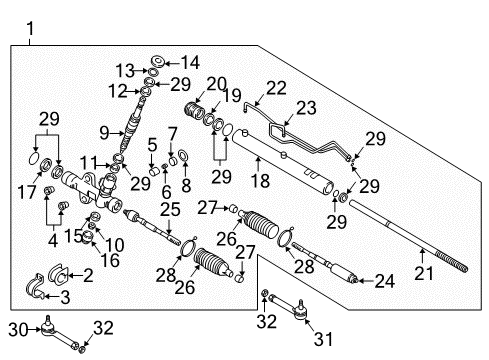 2003 Kia Sedona Steering Column & Wheel, Steering Gear & Linkage Valve Assembly Diagram for 0K52Y32380A