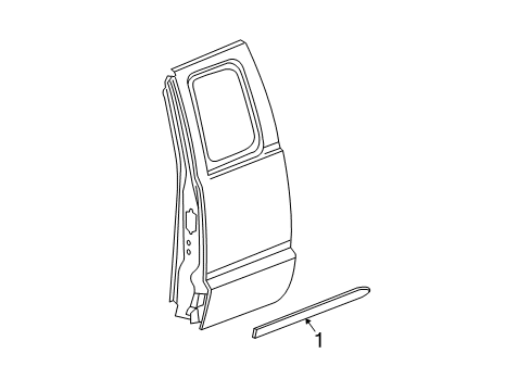 2007 Dodge Dakota Exterior Trim - Rear Door Molding-Rear Door Diagram for 5JP67RXFAA