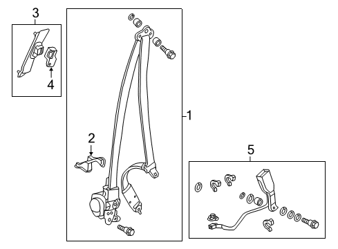 2012 Honda CR-V Seat Belt Should Sl*YR416L* Diagram for 81460-T0A-A01ZA