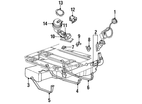 1995 Ford Windstar Senders Fuel Cap Diagram for F4TZ-9030-C