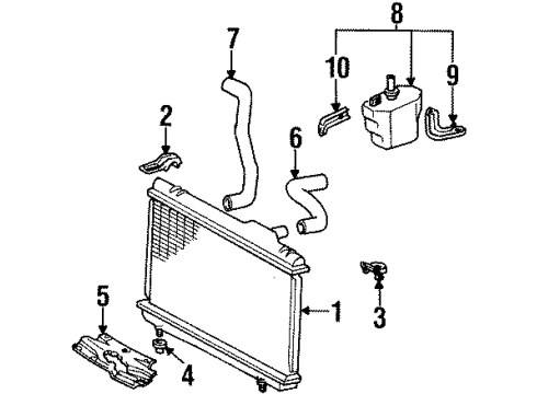 1992 Toyota Paseo Radiator & Components Radiator Assembly Diagram for 16400-11520