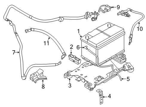 2018 Mini Cooper Countryman Battery BATTERY CABLE, NEGATIVE, IBS Diagram for 61216821206