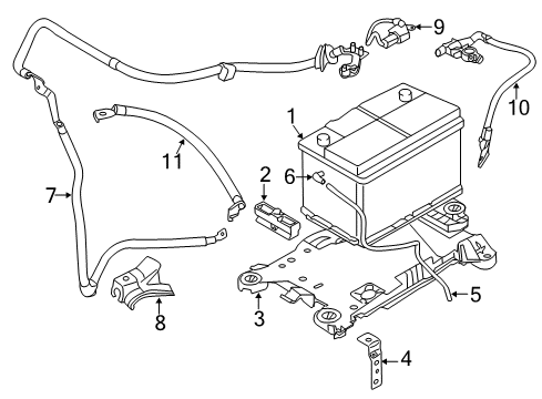 2018 Mini Cooper Countryman Battery Battery Tray Diagram for 61217641797