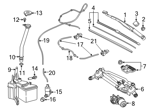 2020 Toyota C-HR Wipers Front Motor Diagram for 85110-F4050