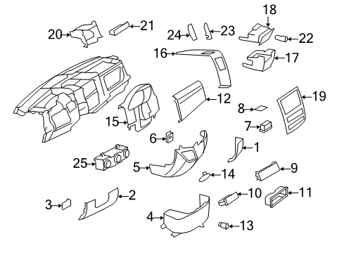 2009 Dodge Sprinter 3500 Cluster & Switches, Instrument Panel Air Conditioner And Heater Control Diagram for 68012691AA