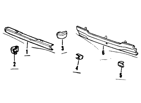 1986 Toyota Land Cruiser Front Bumper Face Bar Diagram for 52111-60120