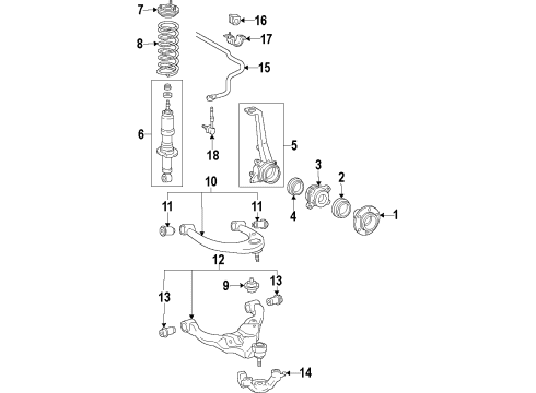 2021 Lexus LX570 Suspension Components, Lower Control Arm, Upper Control Arm, Ride Control, Stabilizer Bar Inner Seal Diagram for 90316-83001