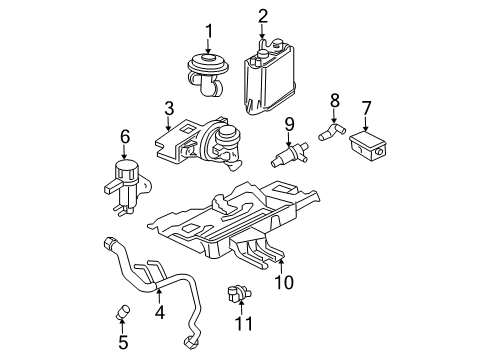 2003 Ford Expedition Emission Components EGR Tube Diagram for XL3Z-9D477-BA