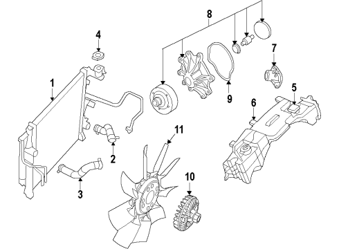 2009 Jeep Liberty Cooling System, Radiator, Water Pump, Cooling Fan Module-Fan Diagram for 68033228AA