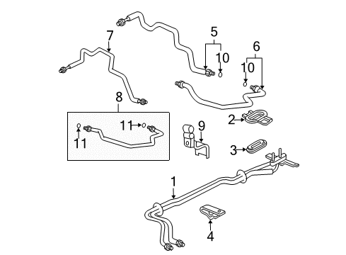 2008 Honda Pilot Rear A/C Lines Pipe B, Rear Suction Diagram for 80313-S3V-A50
