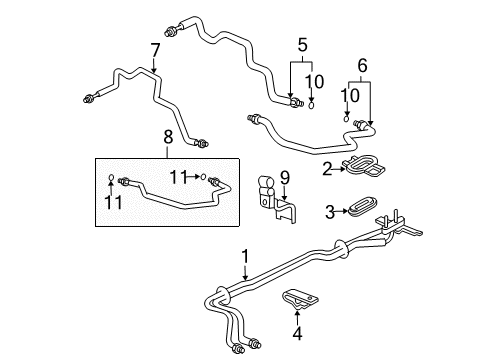 2003 Honda Pilot Rear A/C Lines Pipe B, Rear Suction Diagram for 80313-S9V-A50
