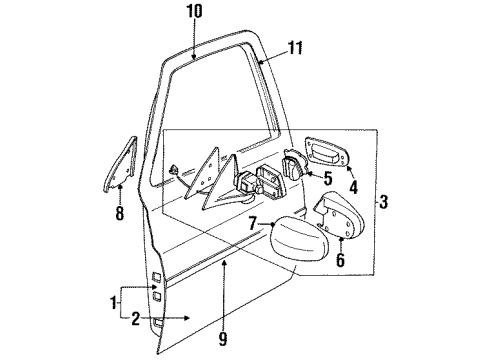 1996 Infiniti Q45 Front Door MOULDING-Front Door, B L Diagram for 80285-68U20