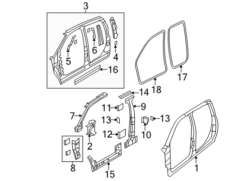 2011 Ram 1500 Uniside Seal-Door Opening Diagram for 55112354AC