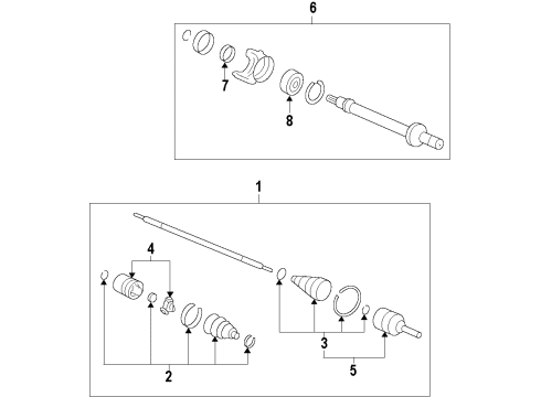 2014 Honda Civic Front Axle Shafts & Joints, Drive Axles Driveshaftassy., Passenger Side Diagram for 44305-TR3-A62