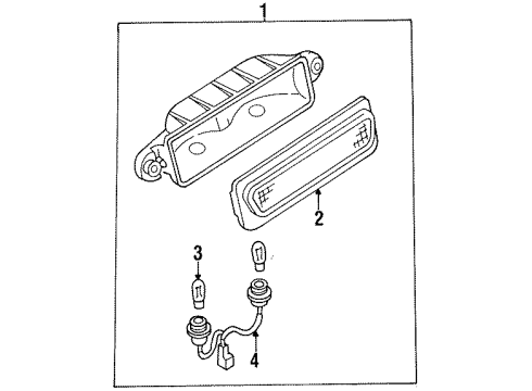 1997 Nissan Sentra Bulbs Lamp Assembly-Stop Diagram for 26590-F4300