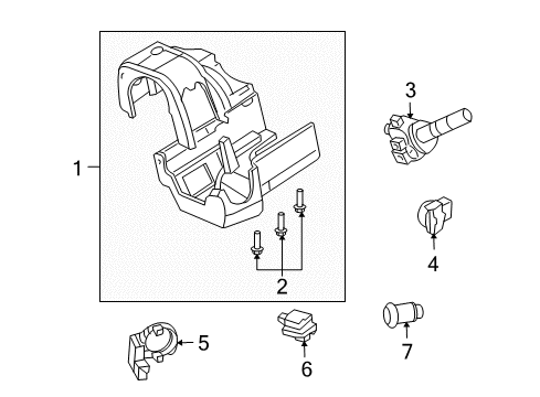 2010 Ford Explorer Sport Trac Switches Column Cover Screw Diagram for -W707658-S424