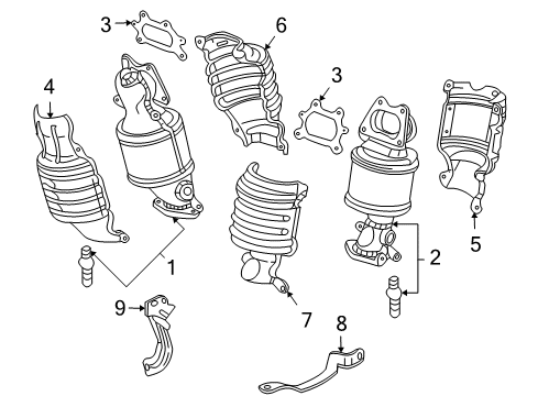 2007 Acura RL Exhaust Manifold Cover B, Rear Primary Converter Diagram for 18123-RJA-A00