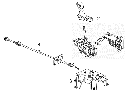 2019 Buick Envision Center Console Gear Shift Assembly Diagram for 84698213