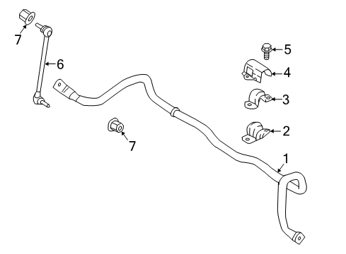 2018 Ford EcoSport Stabilizer Bar & Components - Front Stabilizer Bar Outer Plate Diagram for GN1Z-5486-A