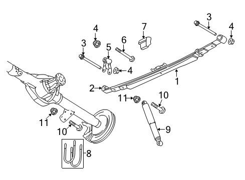 2012 Ram 3500 Rear Suspension Rear Leaf Spring Diagram for 68049050AB