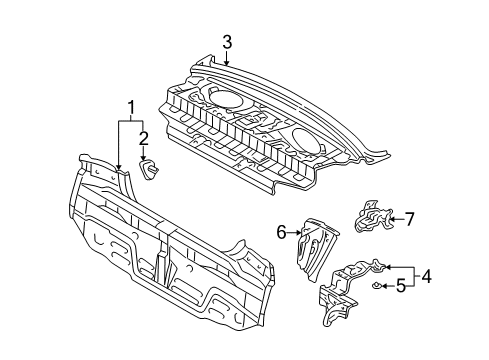 2000 Toyota Echo Rear Body Jack Bracket Diagram for 58709-52010