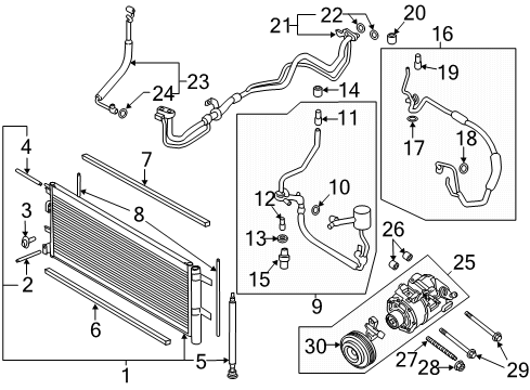 2019 Lincoln Continental A/C Condenser, Compressor & Lines Compressor Spacer Diagram for -W704711-S300