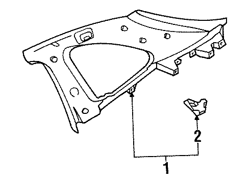 2003 Ford Escort Interior Trim - Quarter Panels Quarter Trim Panel Diagram for F8CZ-6352018-AAD