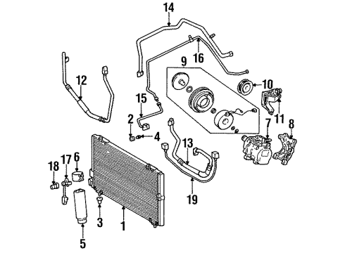 1995 Toyota Tercel Air Conditioner Discharge Hose Diagram for 88711-16280
