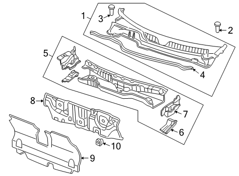 1997 Honda CR-V Cowl Clip, Insulator Diagram for 91533-SR3-003