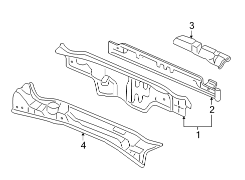 2001 Honda CR-V Rear Body Crossmember, RR. End Diagram for 66301-S10-310ZZ