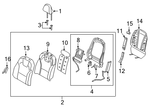 2020 Kia Telluride Driver Seat Components Pad U Diagram for 88031S9000LBR