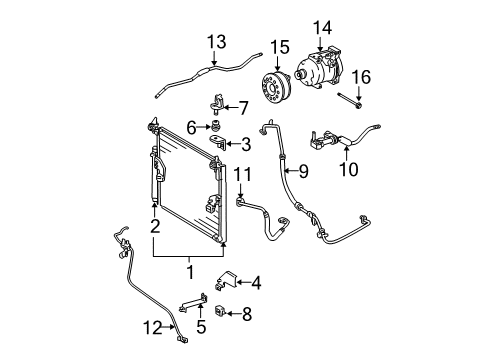 2006 Toyota 4Runner Air Conditioner Suction Pipe Diagram for 88707-60180