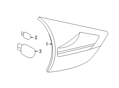 2014 Nissan Rogue Bulbs Lamp Assembly-Rear Combination LH Diagram for 26555-4BA1A