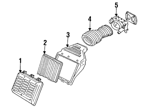 1991 Chevrolet Corvette Throttle Body Duct-Intermediate Air Intake Diagram for 10108444