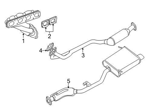 1996 BMW Z3 Exhaust Components Exhaust Manifold Diagram for 11621728370