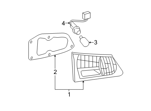 2012 Lexus IS250 Bulbs Lens & Body, Rear Lamp Diagram for 81581-53130