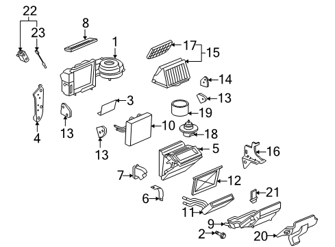 2007 Saturn Vue A/C & Heater Control Units Heater & Air Conditioner Control Assembly Diagram for 15939029