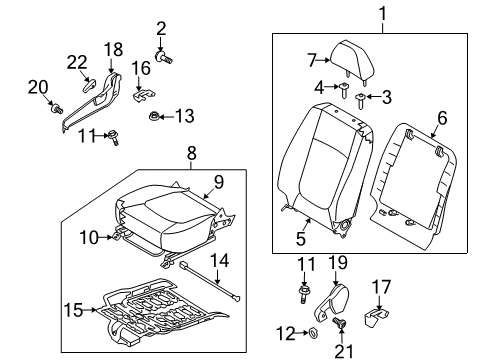 2009 Kia Spectra5 Front Seat Components Cushion Assembly-Front Diagram for 882022F704390