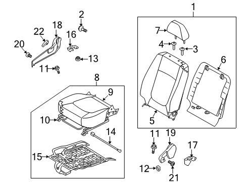 2007 Kia Spectra5 Front Seat Components Track-Front Seat, RH Diagram for 882102F110