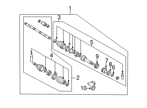 2006 Nissan Altima Drive Axles - Front Repair Kit-Dust B00T, Inner Diagram for 39741-8J025