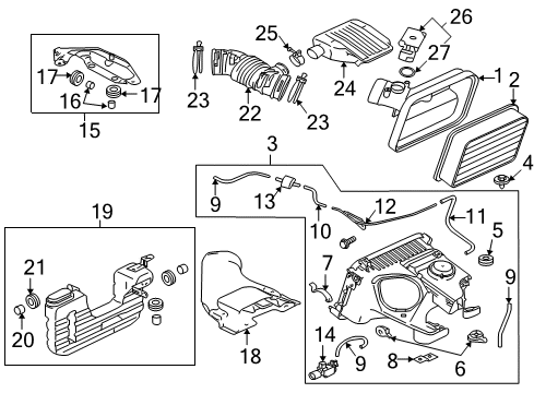 2006 Mitsubishi Eclipse Powertrain Control Gasket-Air Cleaner Diagram for MT206580