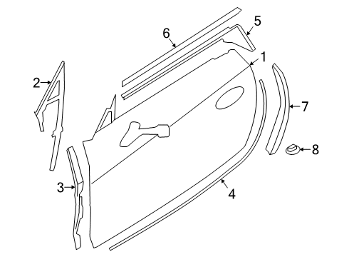 2021 BMW Z4 Door & Components STRIP, SIDE PANEL, RIGHT Diagram for 51337476942