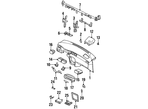 1995 Nissan Sentra Cluster & Switches, Instrument Panel Control Assembly Diagram for 27510-4B000