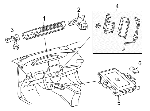2022 Toyota Prius AWD-e Communication System Components Lens Diagram for 55497-47010