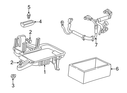 2001 Jeep Grand Cherokee Battery Support-Battery Diagram for 55135690AD
