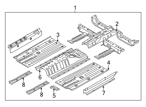 2014 Kia Soul Floor Panel Assembly-Floor Center Diagram for 65100B2300