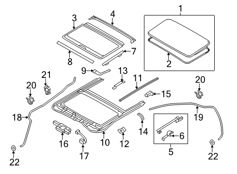 2013 Hyundai Sonata Sunroof Weatherstrip-Sunroof Glass Diagram for 81613-3K000