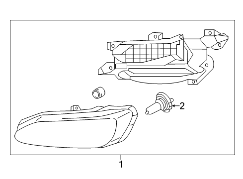 2013 Hyundai Santa Fe Sport Bulbs Front Passenger Side Fog Light Assembly Diagram for 92202-4Z000