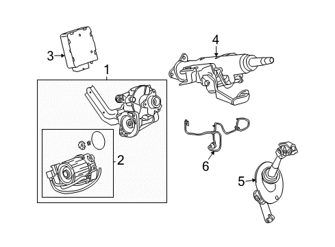 2008 Chevrolet HHR Steering Column & Wheel, Steering Gear & Linkage Column Kit-Steering Diagram for 25943353