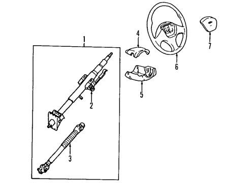 1996 Kia Sportage Steering Column & Wheel, Steering Gear & Linkage Shaft Assembly-Steering Diagram for 0K04L3210XC